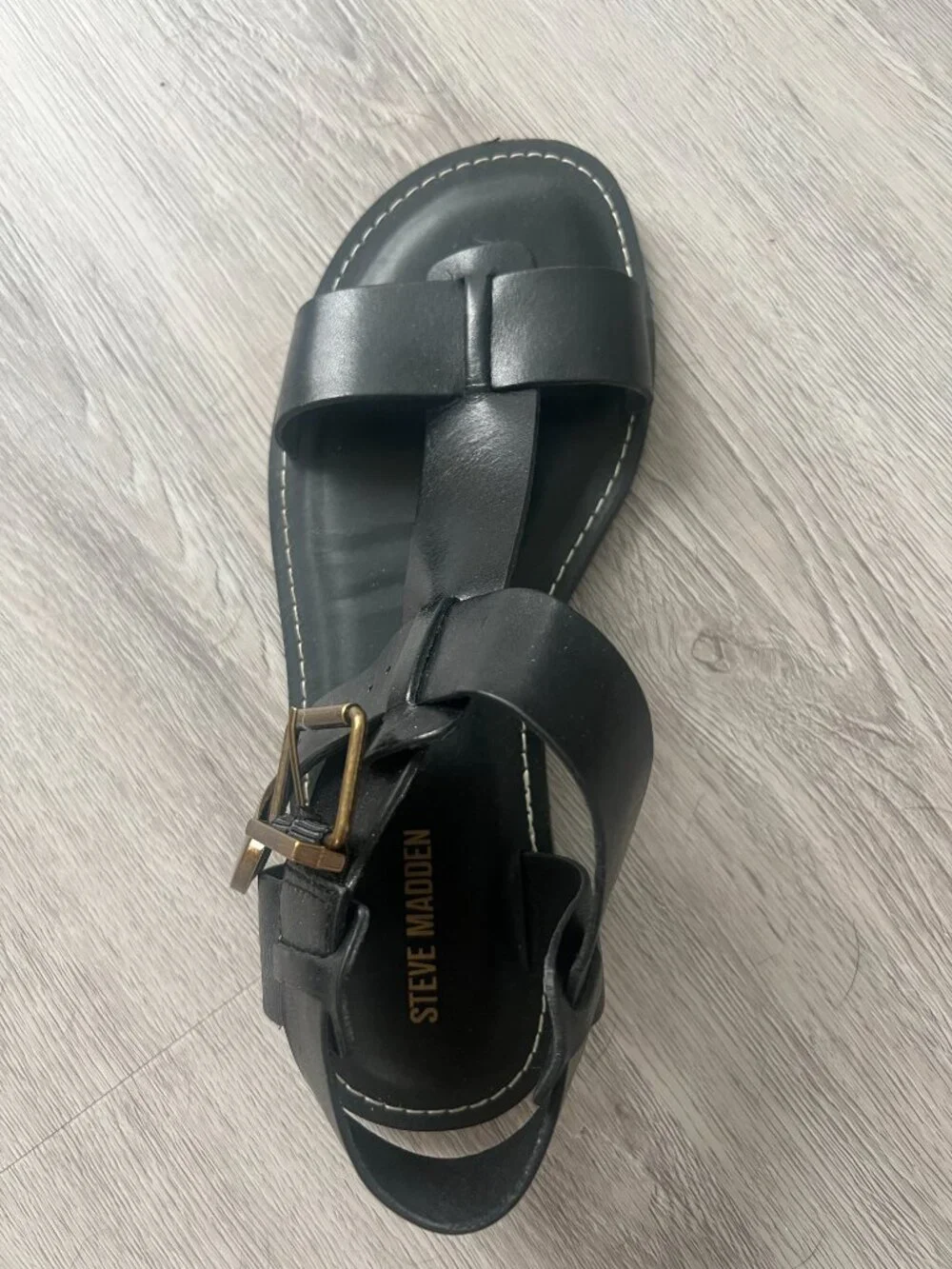 Steve Madden Donddi Black Leather — size 8